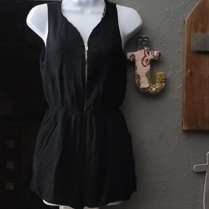 Rue21 Black Sleeveless Romper with Front Zip